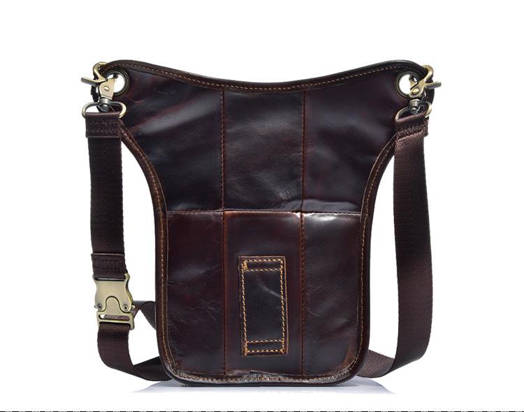 Men's bag retro crazy horse leather men's horizontal shoulder messenger bag
