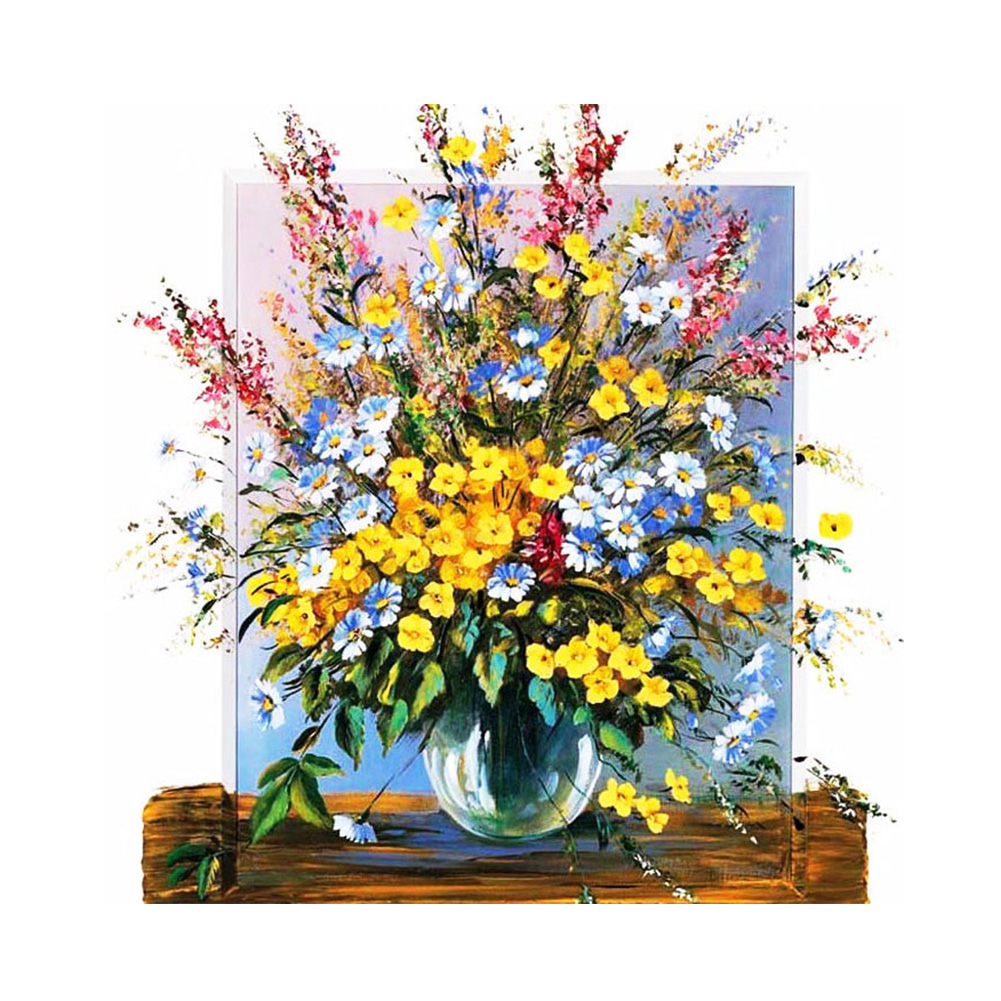 

(Multi-Size) Flower - Round/Square Drill Diamond Painting, Round diamond 30*30cm, 501 Original