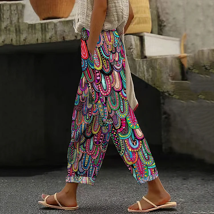 Women's Drippy Drips Art Print Casual Pants