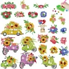 26pcs Sunflower Diamond Painting Window Sticker Crystal Diamond Sticker Kit