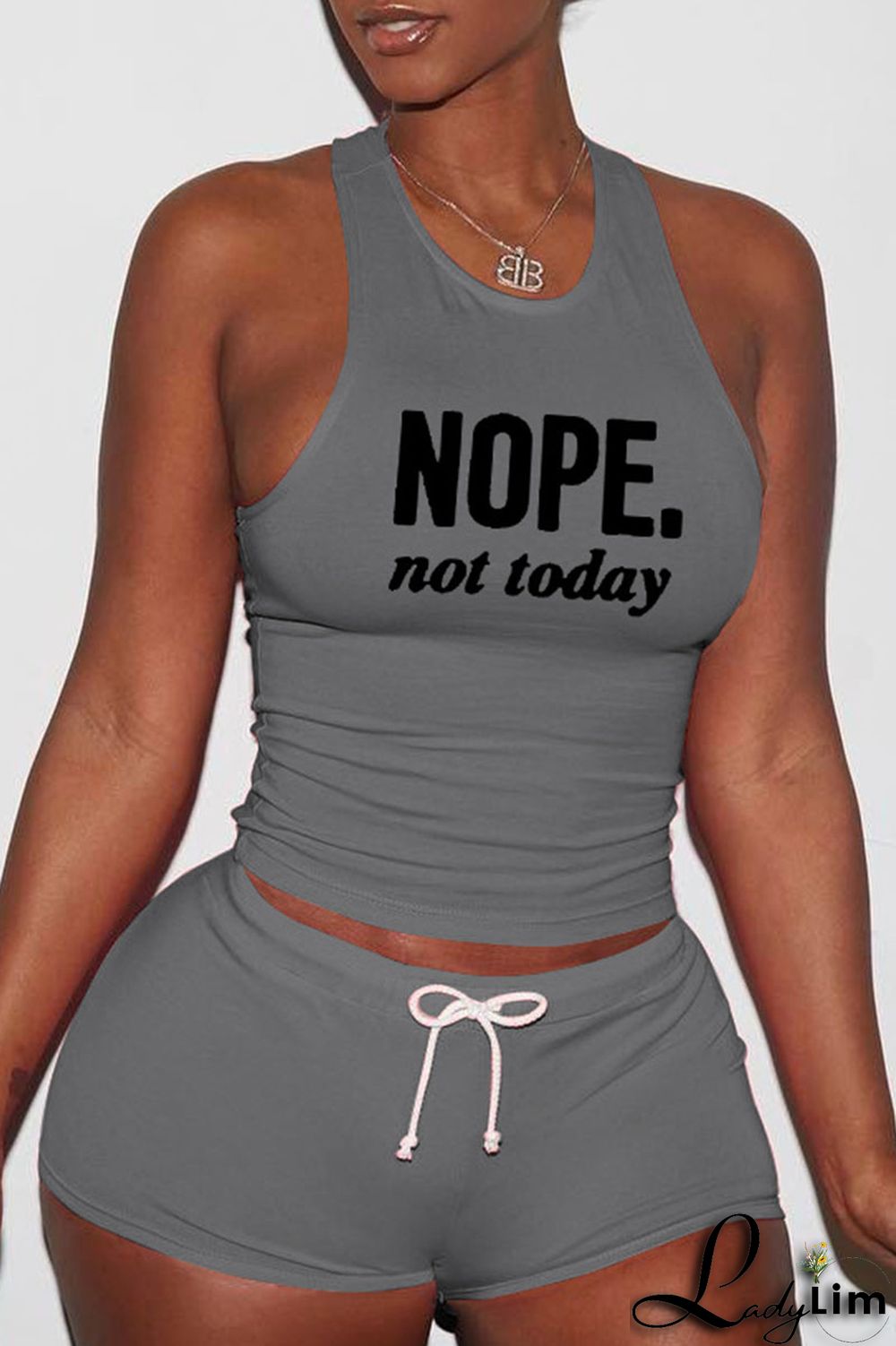 Red Sexy Print Split Joint O Neck Sleeveless Two Pieces