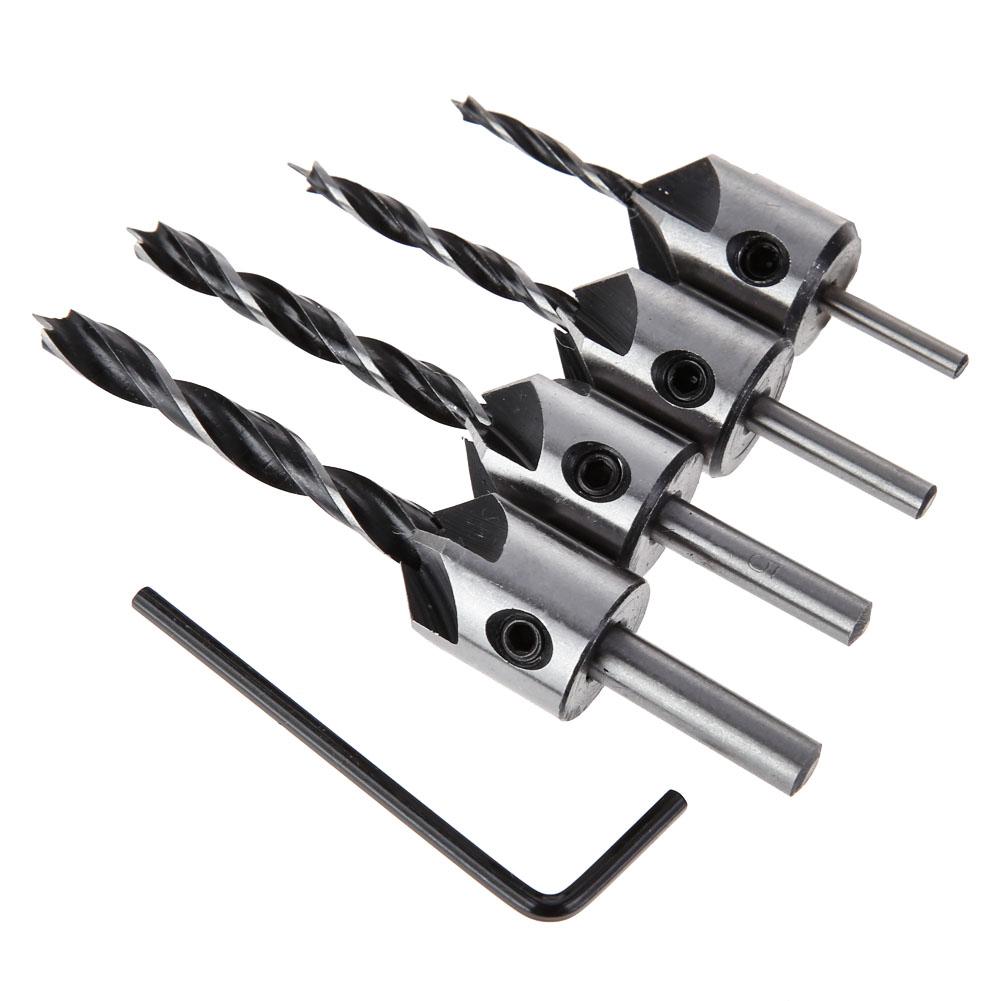 

8Pcs HSS 5 Flute Countersink Drill Bit Set Screw Woodworking Chamfer Tool, 501 Original