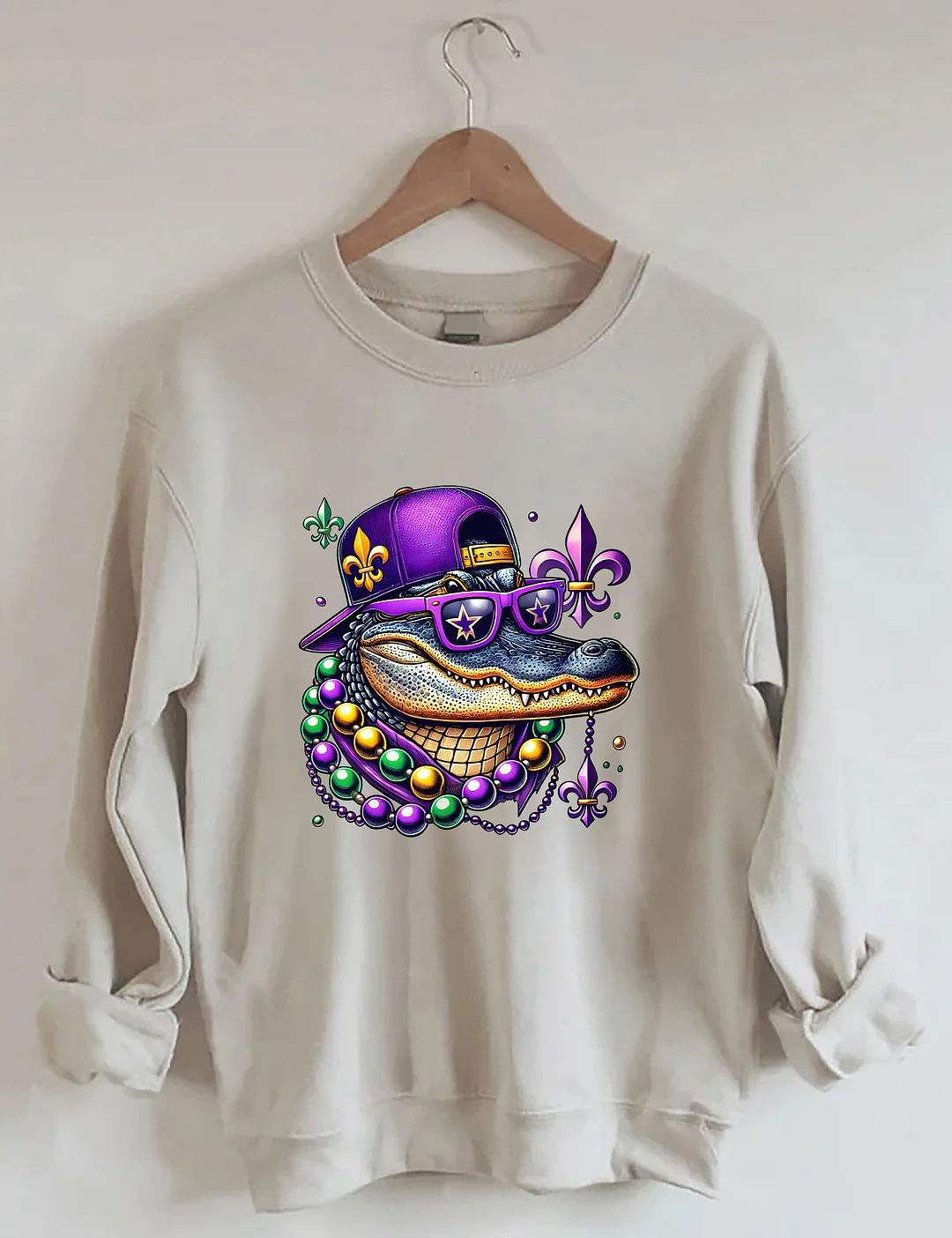 Mardi Gras Crocodile Sweatshirt