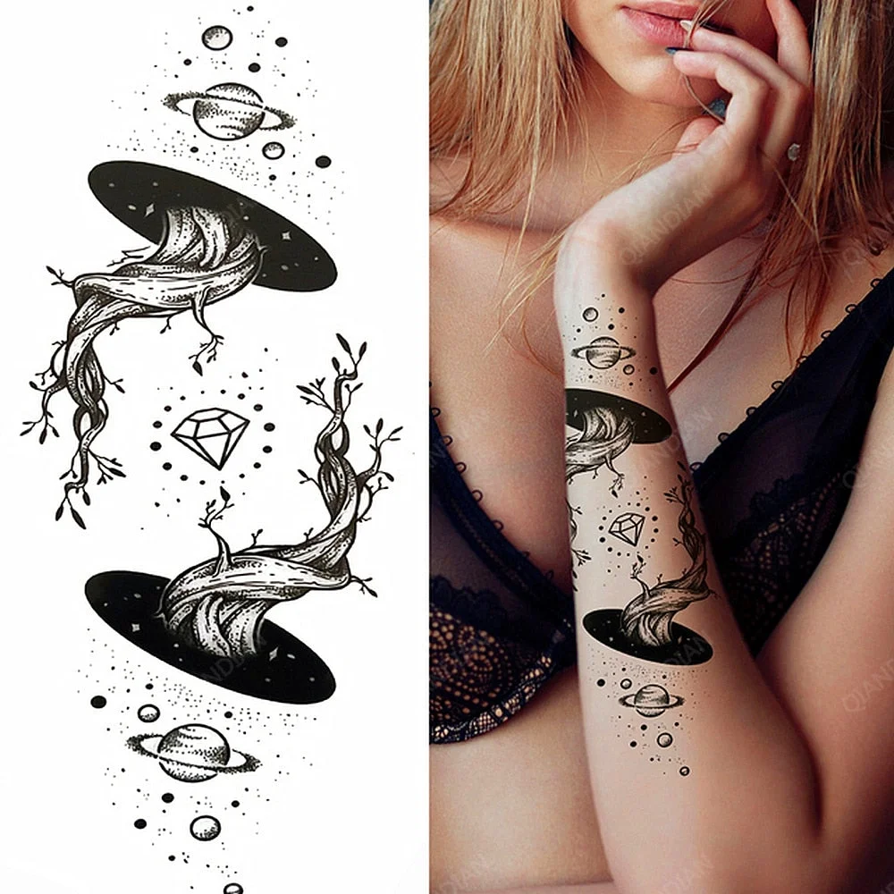 1pc Animal Lion Women Waterproof Temporary Tattoos Fake Stickers Arm Sun Art Black Cross Jesus 3D Praying Fashion Decoration