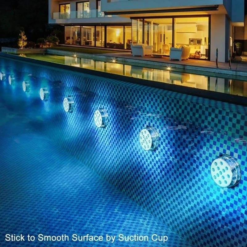 LED magnetic fishbowl light with suction pads