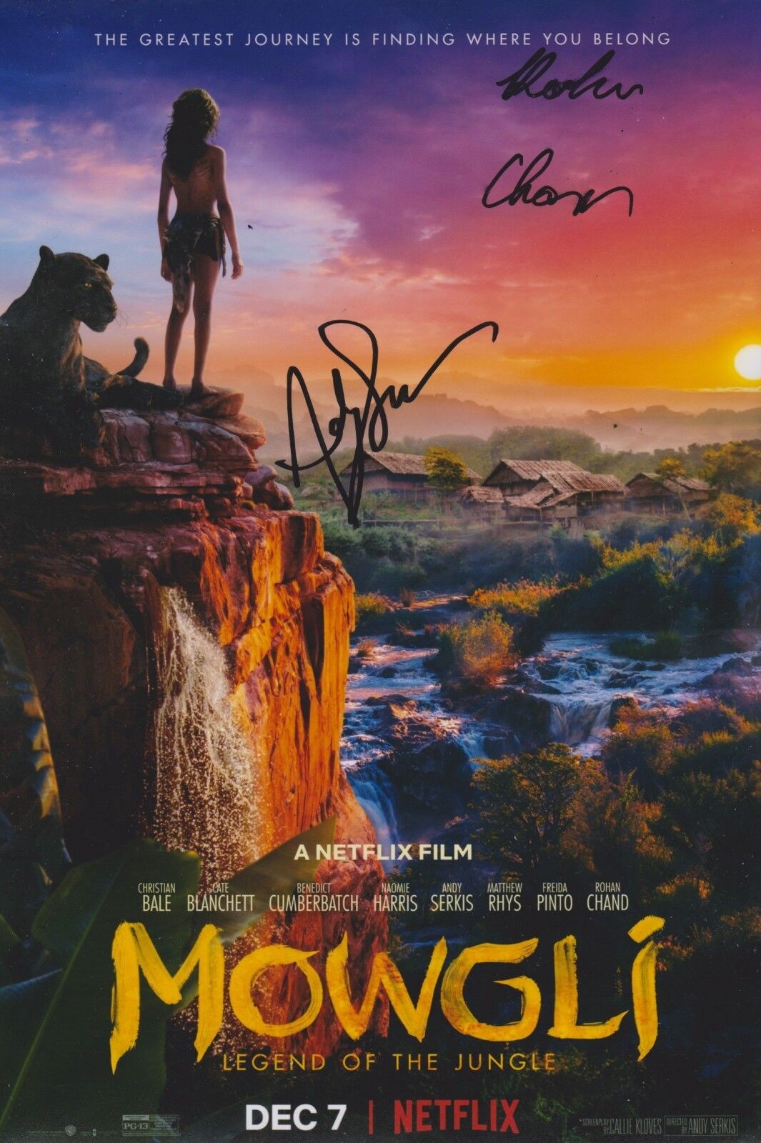 Andy Serkis/ Rohan Chand Signed Mowgli 12x8 Photo Poster painting AFTAL