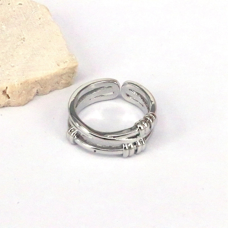 Vintage Style Round Solid Color Copper Gold Plated Open Rings In Bulk2