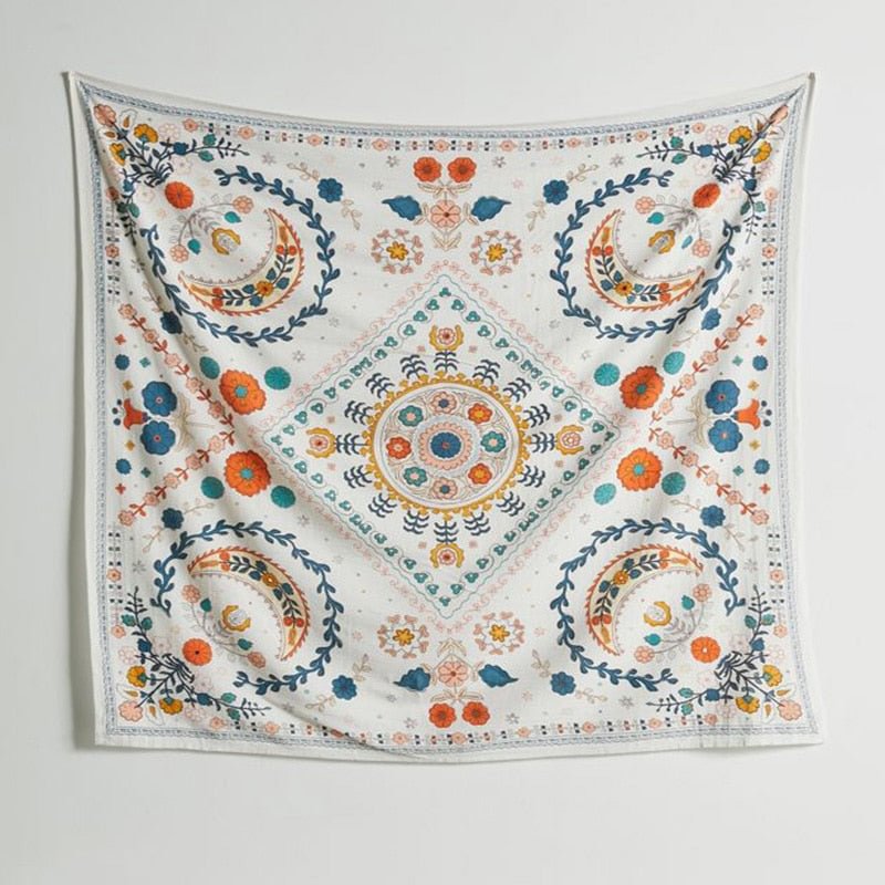 Botanical Celestial Floral Tapestry Wall Hanging Boho Decor Wall Psychedelic Flower Hippie Home Decor Wall Cloth Tapestries