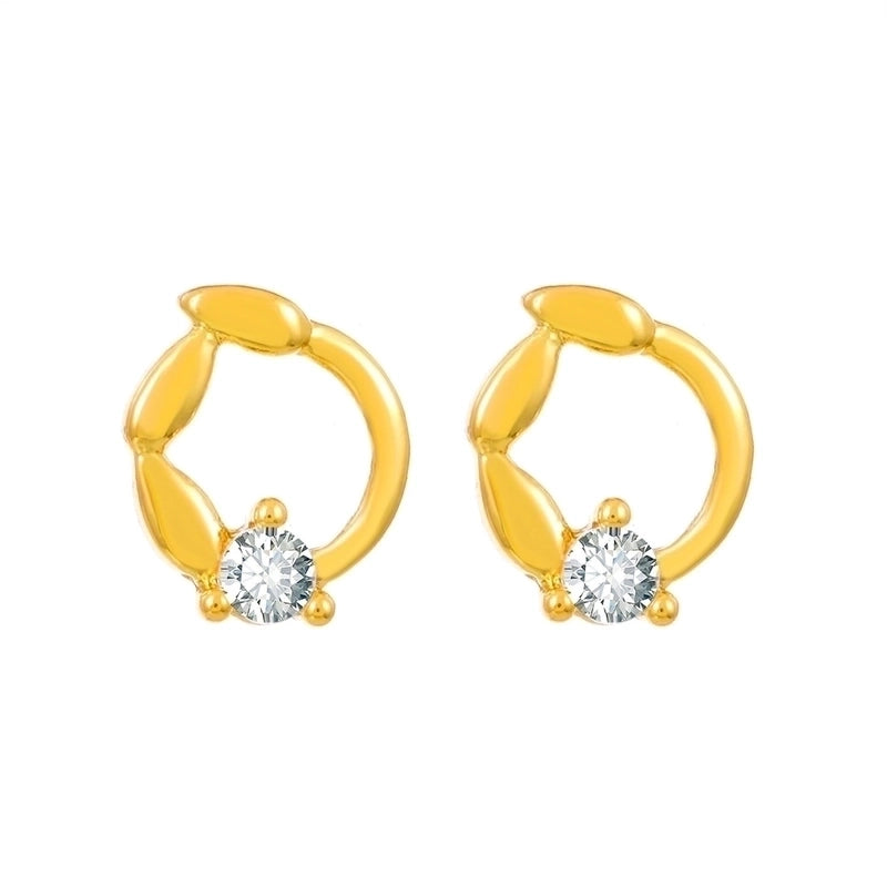 1 Pair Minimalist Flower Copper Plating Inlay Crystal Rhinestones Zircon 18k Gold Plated Gold Plated Silver Plated Earrings Ear Studs