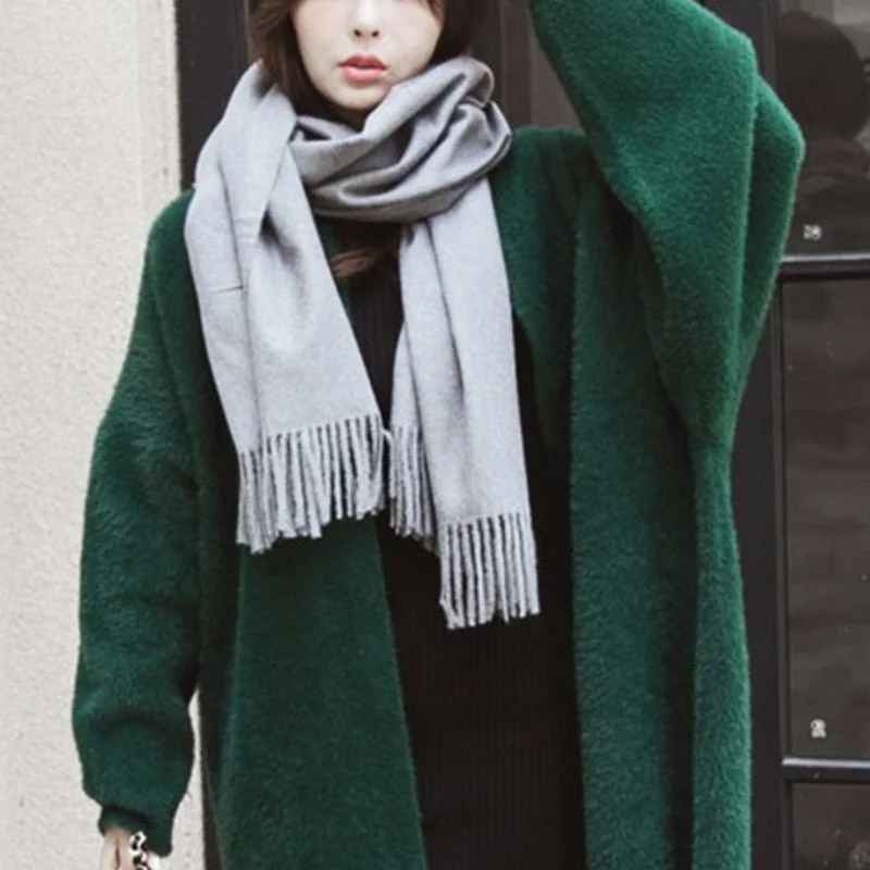 Graduation Gifts   Winter Clothes Women Faux Mink Cashmere Cardigan Loose Pull Femme Bat Sleeve Long Coat Thickness Warm Knitted Sweater Outwear