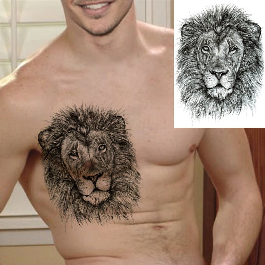 Sdrawing Anchor Skull Temporary Tattoos For Women Men Adult Pirate Black Skeleton Tattoo Sticker Fake Wolf Lion Tiger Tatoos Back