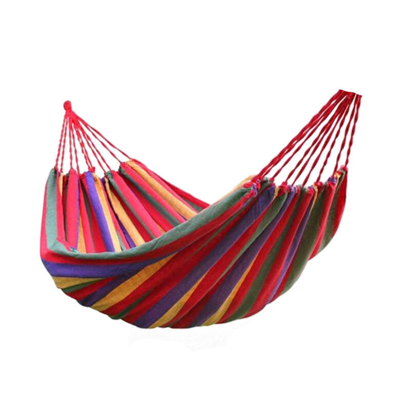 

Travel single widened rainbow stripes canvas cotton cloth swing hammock for, 501 Original