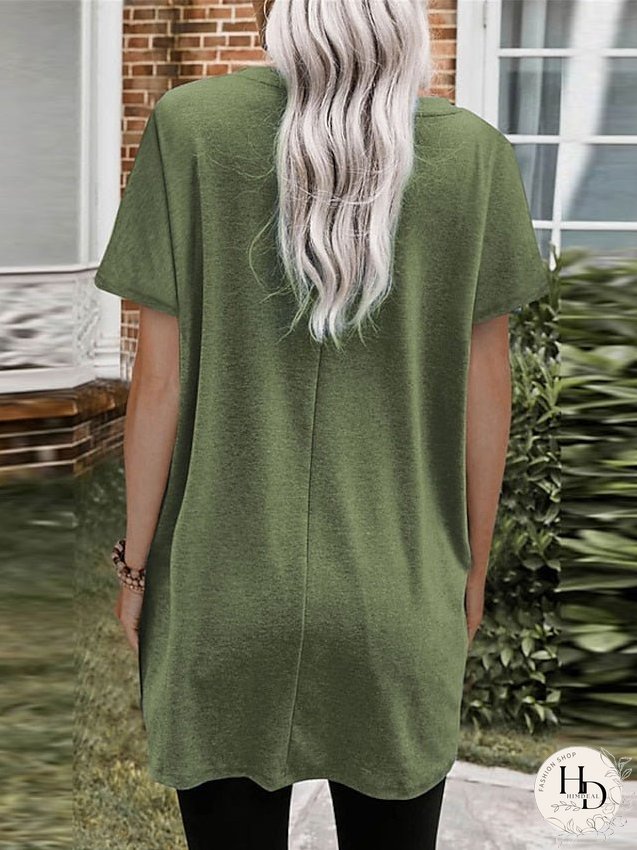 Casual Dress T Shirt Dress Tee Dress Shift Dress Mini Dress Black White Pink Short Sleeve Pure Color Pocket Summer Spring Crew Neck Classic Loose Fit S M L XL XXL for Women