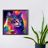 Colorful Cat-Full Round Diamond Painting 30*30CM
