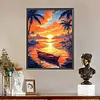 Sonnenuntergang Seeblick - runder Bohrer Diamantmalerei - 40*50cm