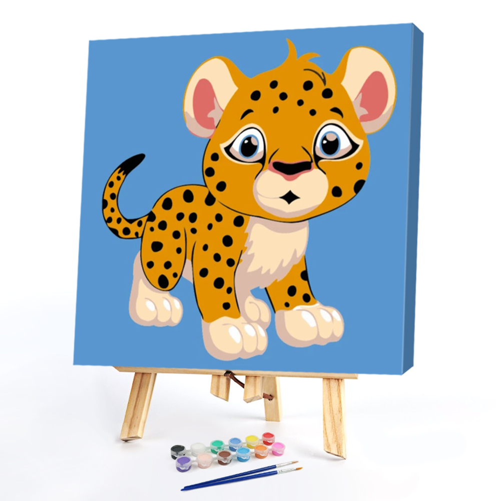 

20*20CM - Paint By Numbers - Cartoon Leopard, 501 Original