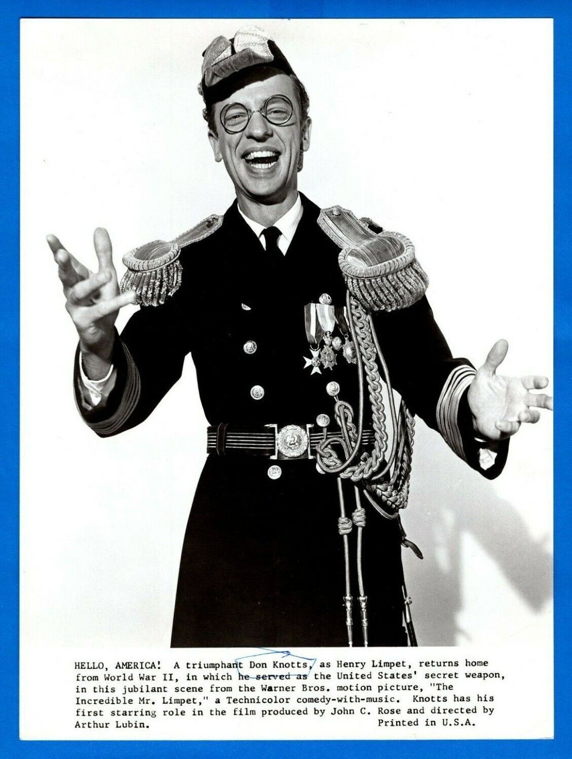 DON KNOTTS Actor Comedian Vintage 7.25x9.75 Promo Press News Photo Poster painting 1964