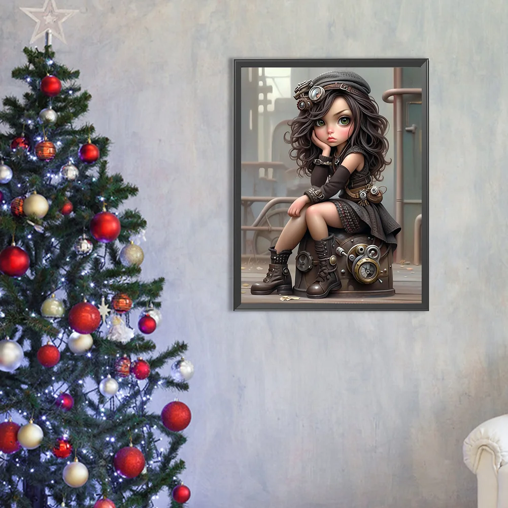 Diamond Painting - Full Round Drill - Sweet Cool Girl(Canvas|30*40cm)