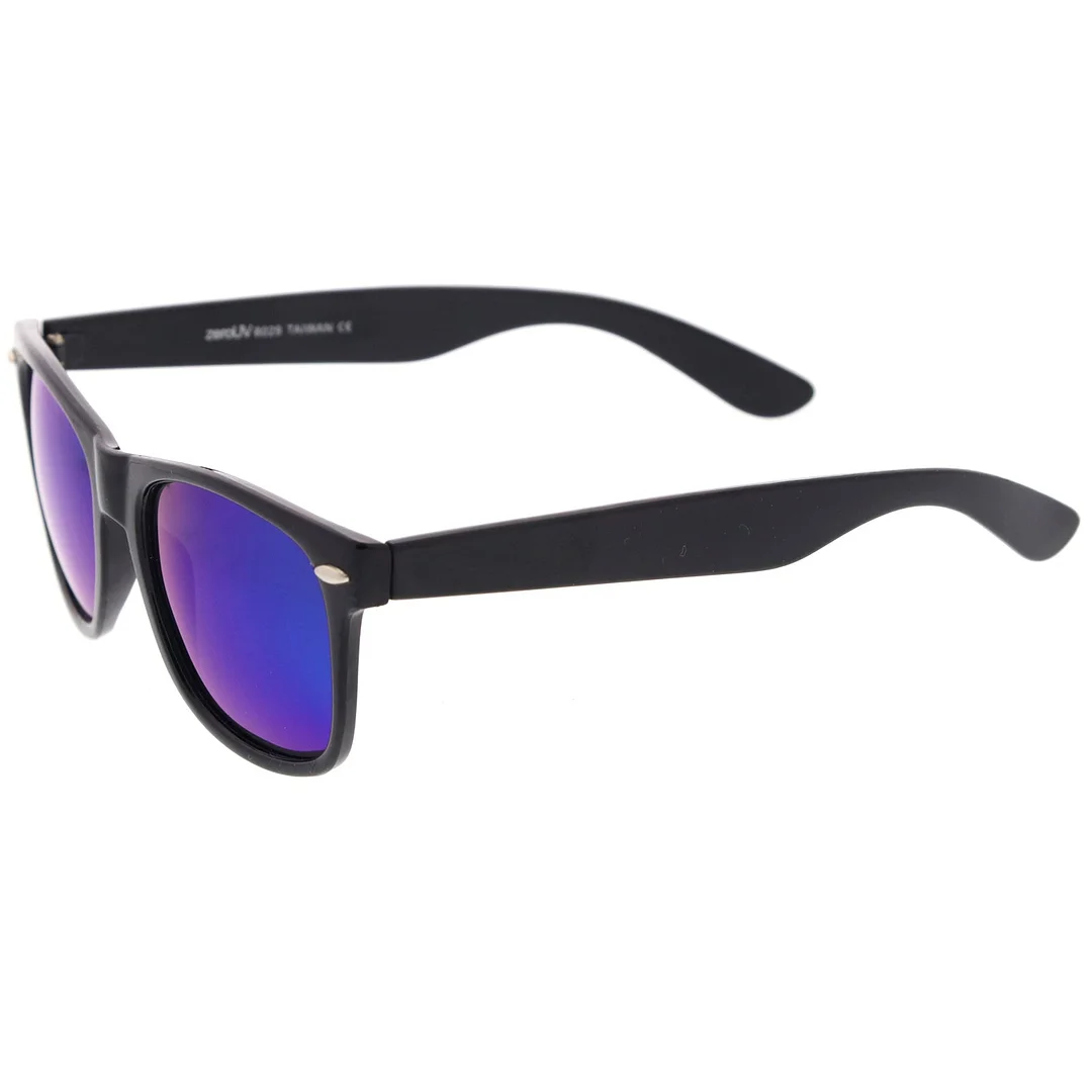 Retro Colored Mirror  Lens Square Horn Rimmed glasses 55mm