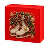 DIY Diamond Art Christmas Gift Box Red Hardboard Holiday Craft Decor Kit