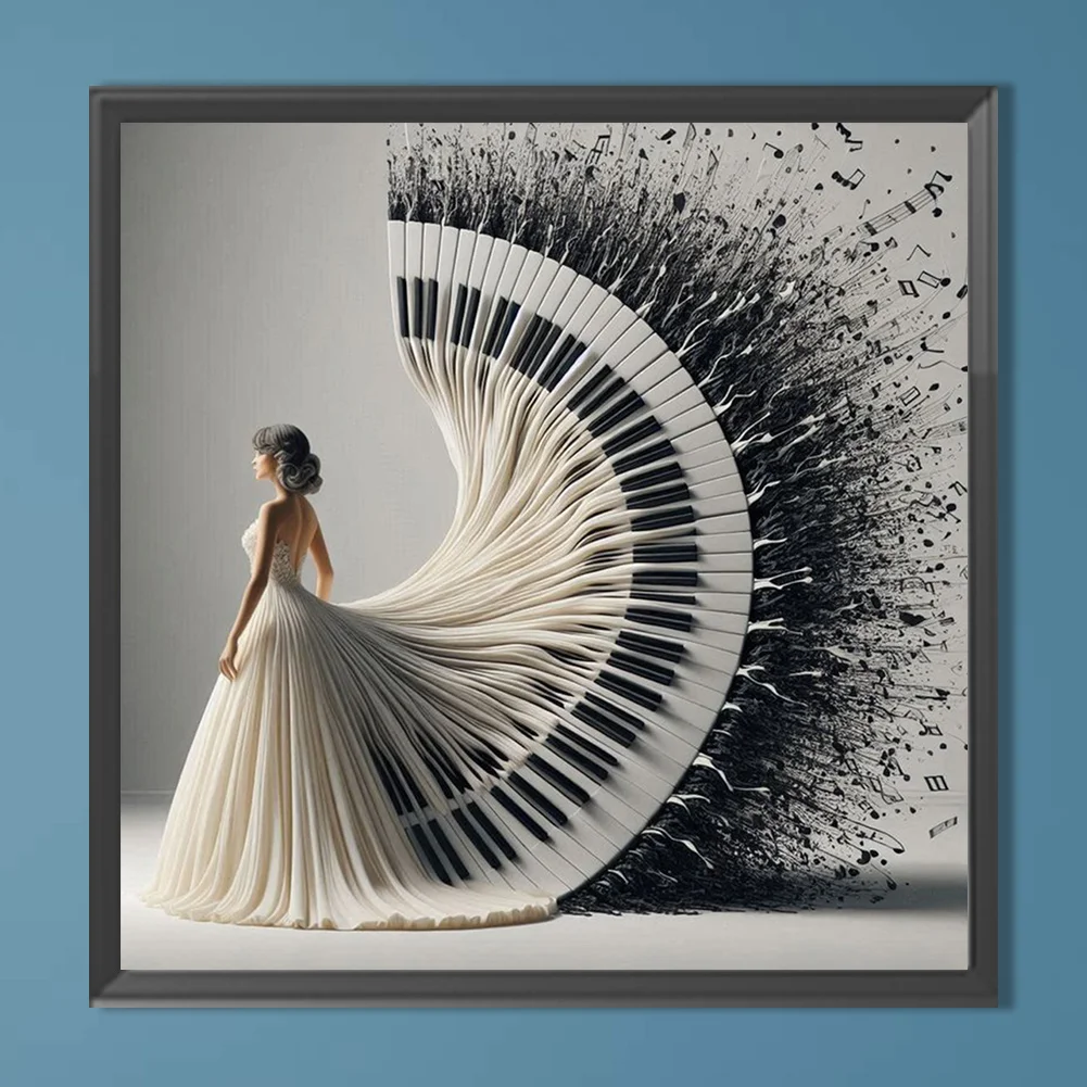 Diamond Painting - Full Round Drill - Piano Beauty(Canvas|40*40cm)