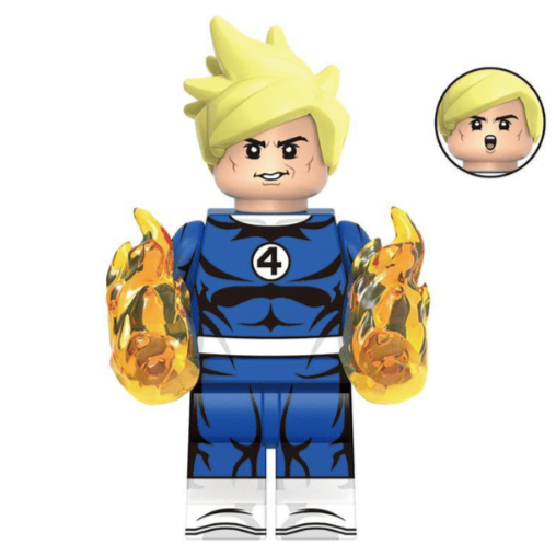 Human Torch (Fantastic Four) Custom Marvel Superhero Minifigure Minifigure Bricks monstertoys