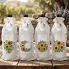 4 Pack DIY Rhinestone Drawstring Wine Gift Bags,  Diamond Painting Wine Decor Bag for Festival Gift Home Table Decor(Sunflower)