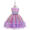 Summer Unicorn Flower Kid Girl Sequin Star Dress
