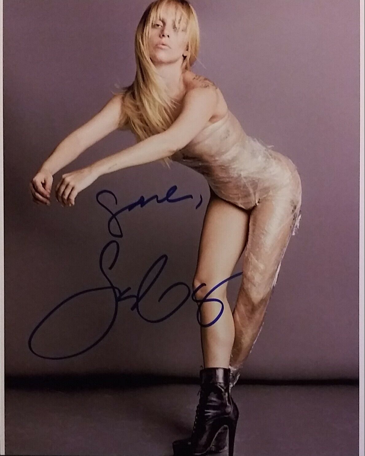 Lady Gaga Signed 8 x 10