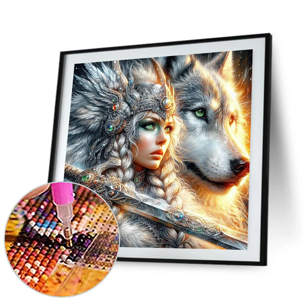 Diamond Painting - Full Round Drill - Beauty Wolf(Canvas|40*40cm)