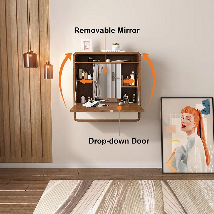 Wall Mounted Dressing Table with Drawer