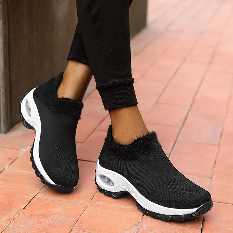 vanccy Winter Plush Socks Shoes  Middle-aged Mother's Shoes QueenFunky