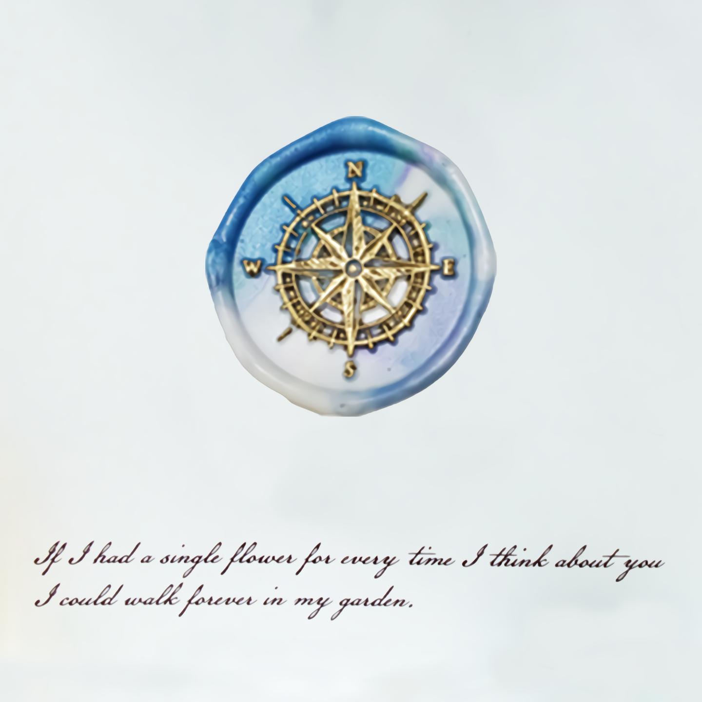Hand wax stamp (seal) – Compass / Compass rose