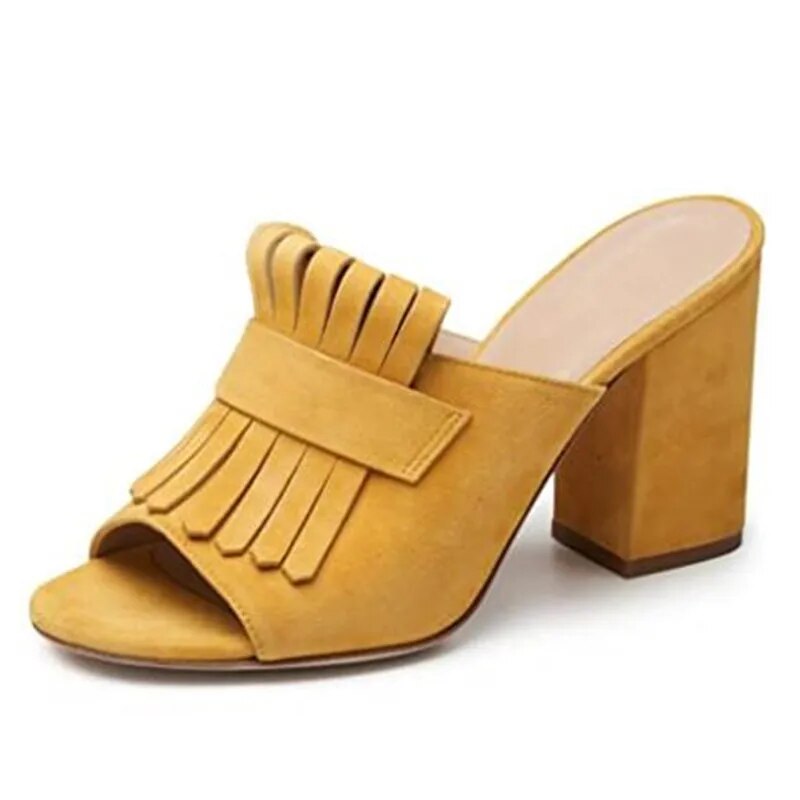TAAFO Lady Slippers High Heels Show Banquet Shoes Women's Shoes Outdoor Slippers 