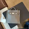 Soft cowhide handbag/crossbody bag, Birkin Kelly vintage tote bag