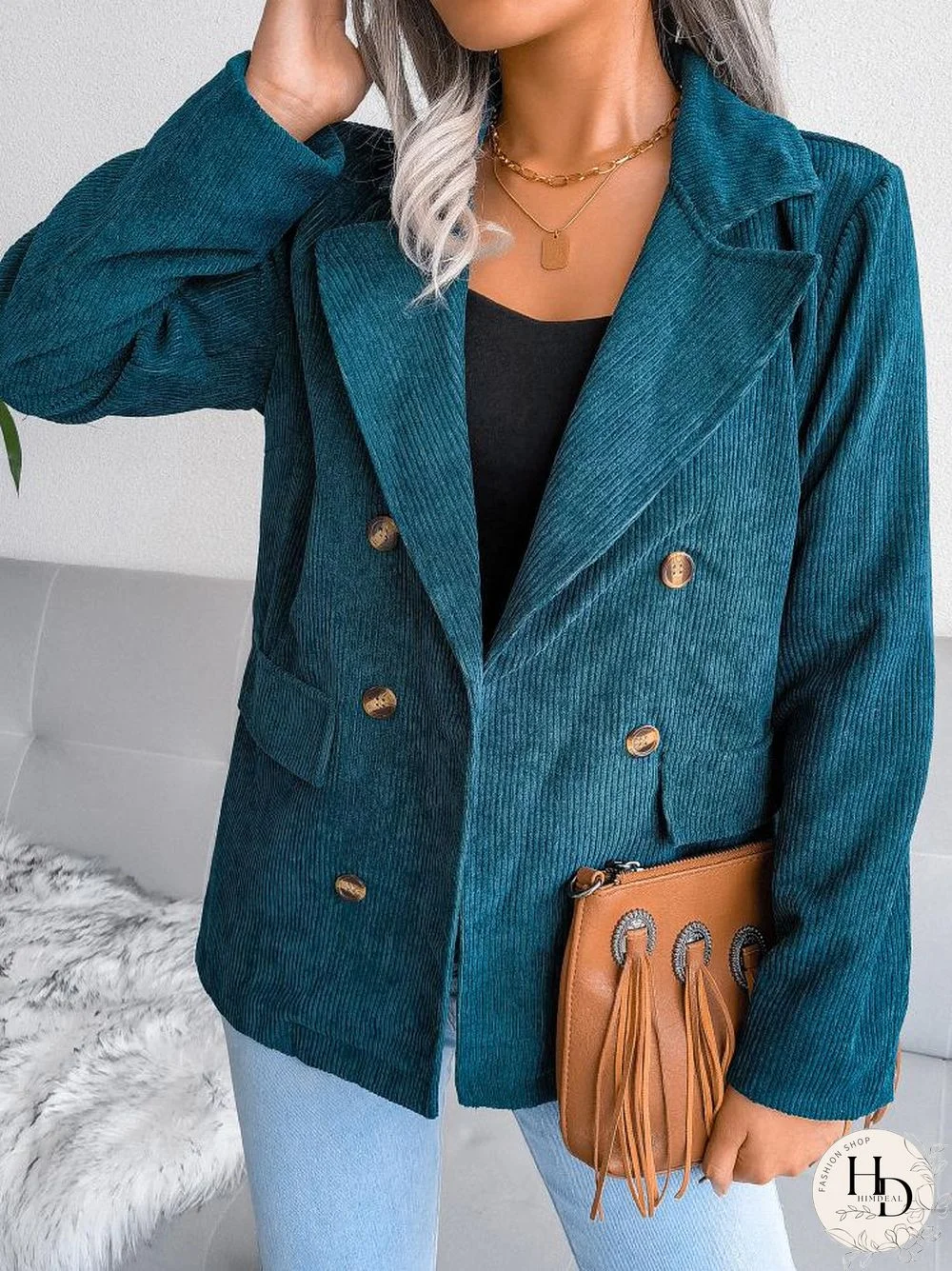 Lapel Corduroy Coat