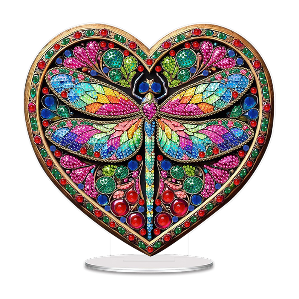 Acrylic Table Top Diamond Painting Ornament Kits for Home Decor (Dragonfly)