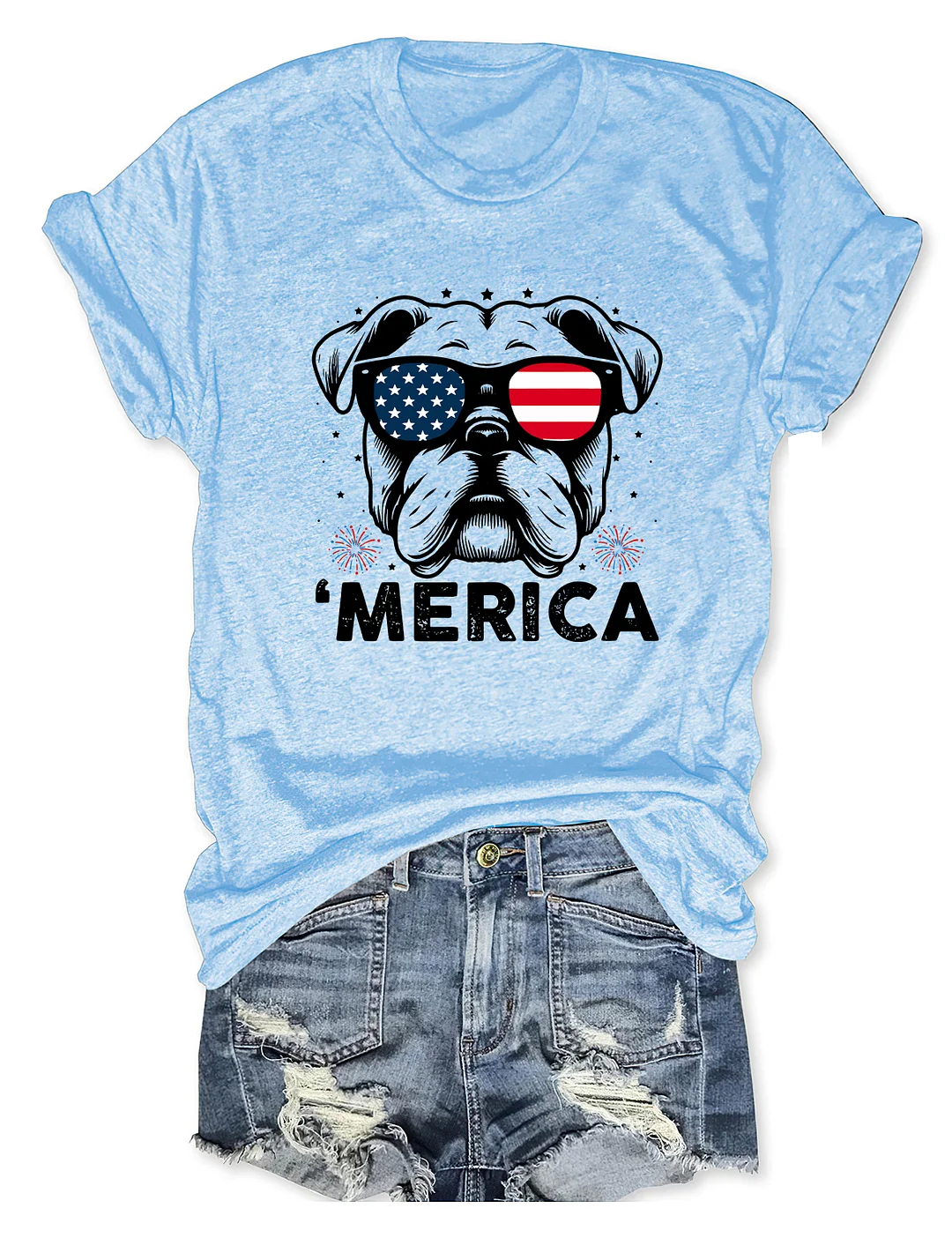 Bulldog 4th Of July T-shirt