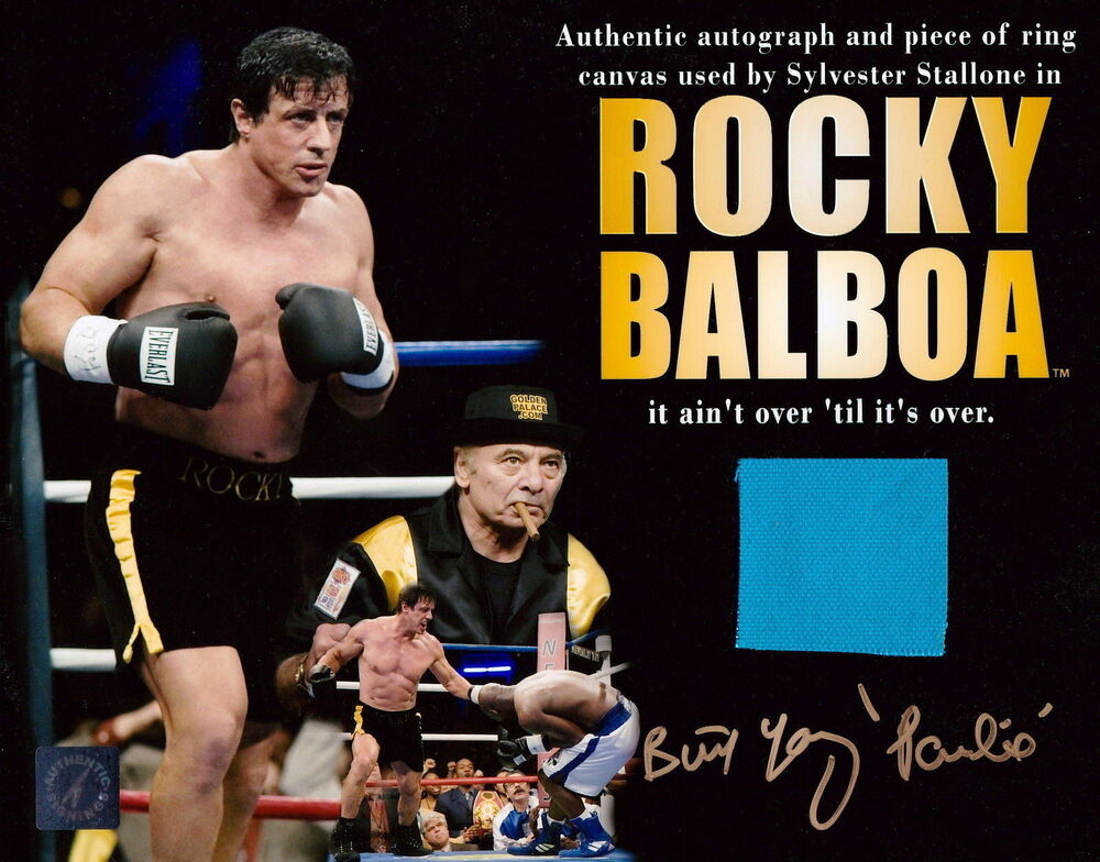 Burt Young w/ Stallone Autographed  8x10 Photo Poster painting w/ Screen Used Ring ASI Proof