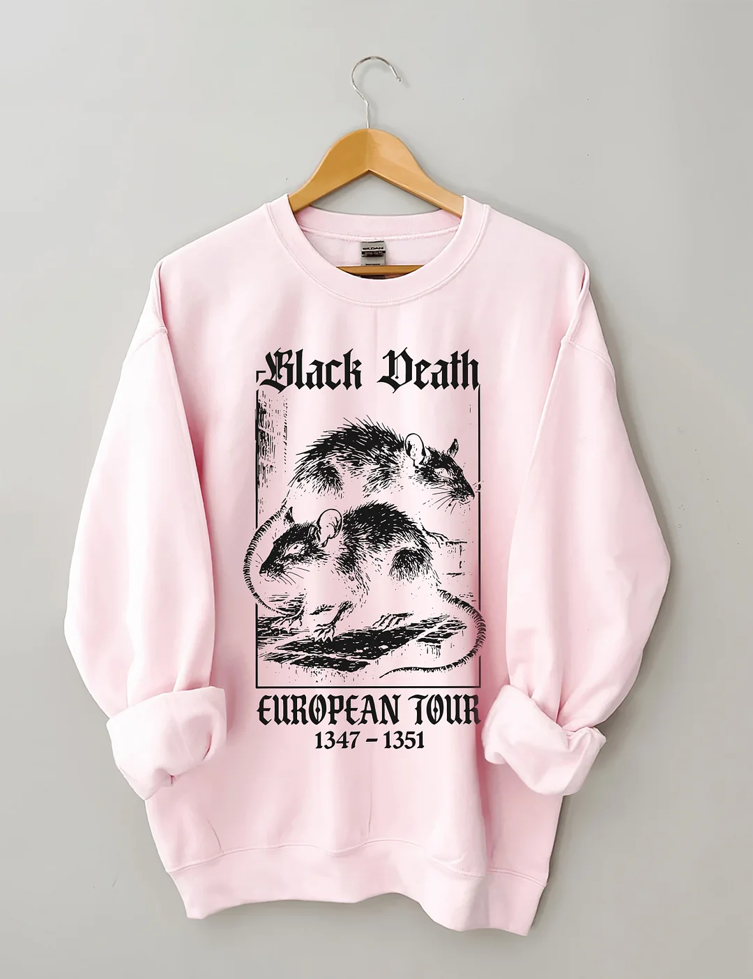 Black Death European Tour 1347- 1351 Vintage Graphic Sweatshirt