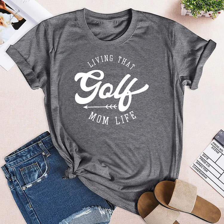 LIVING THAT GOLF MOM LIFE T-shirt Tee -03149-Annaletters