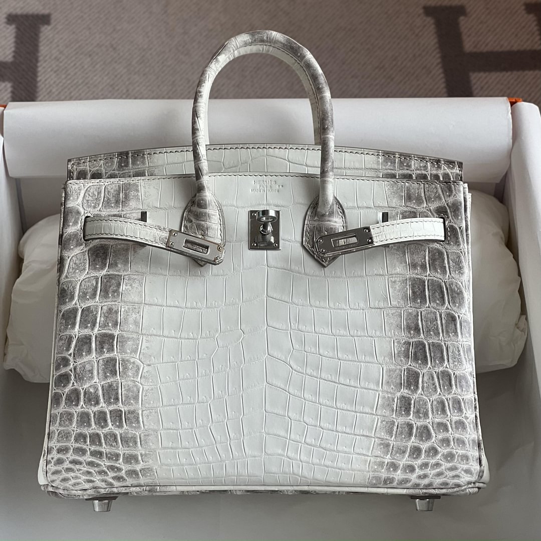 Birkin 25cm Matte Niloticus Crocodile  01 Himalaya PHW