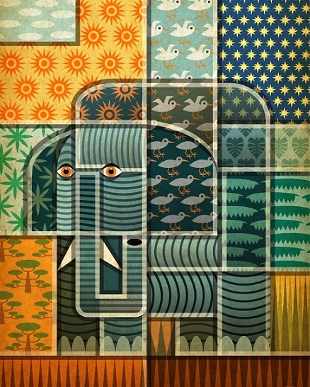 

Elephant Illusion – Paint By Numbers - 40*50CM, 501 Original