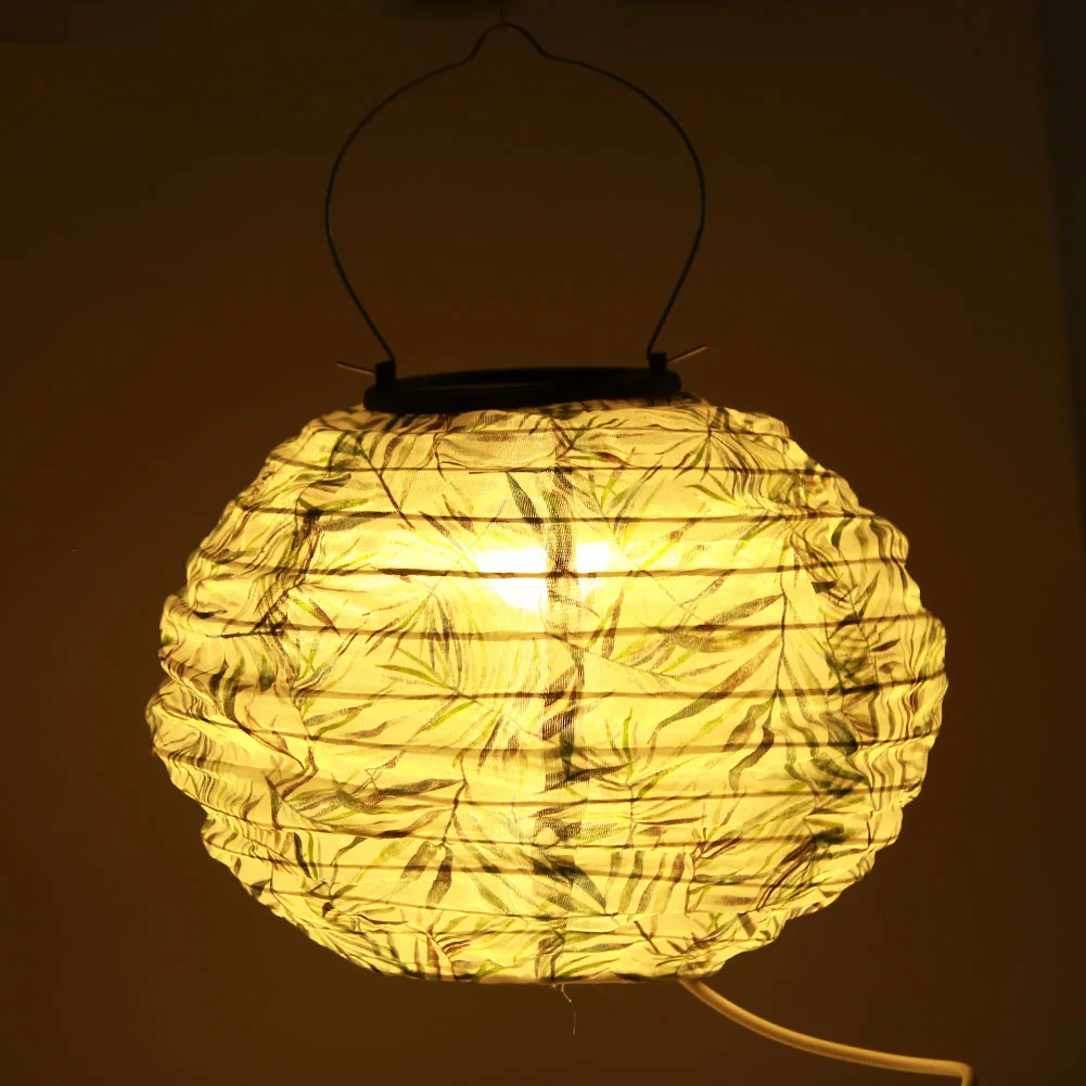 Solar Light LED Hanging Ball Lantern Waterproof Painted Pattern Lamp (A)