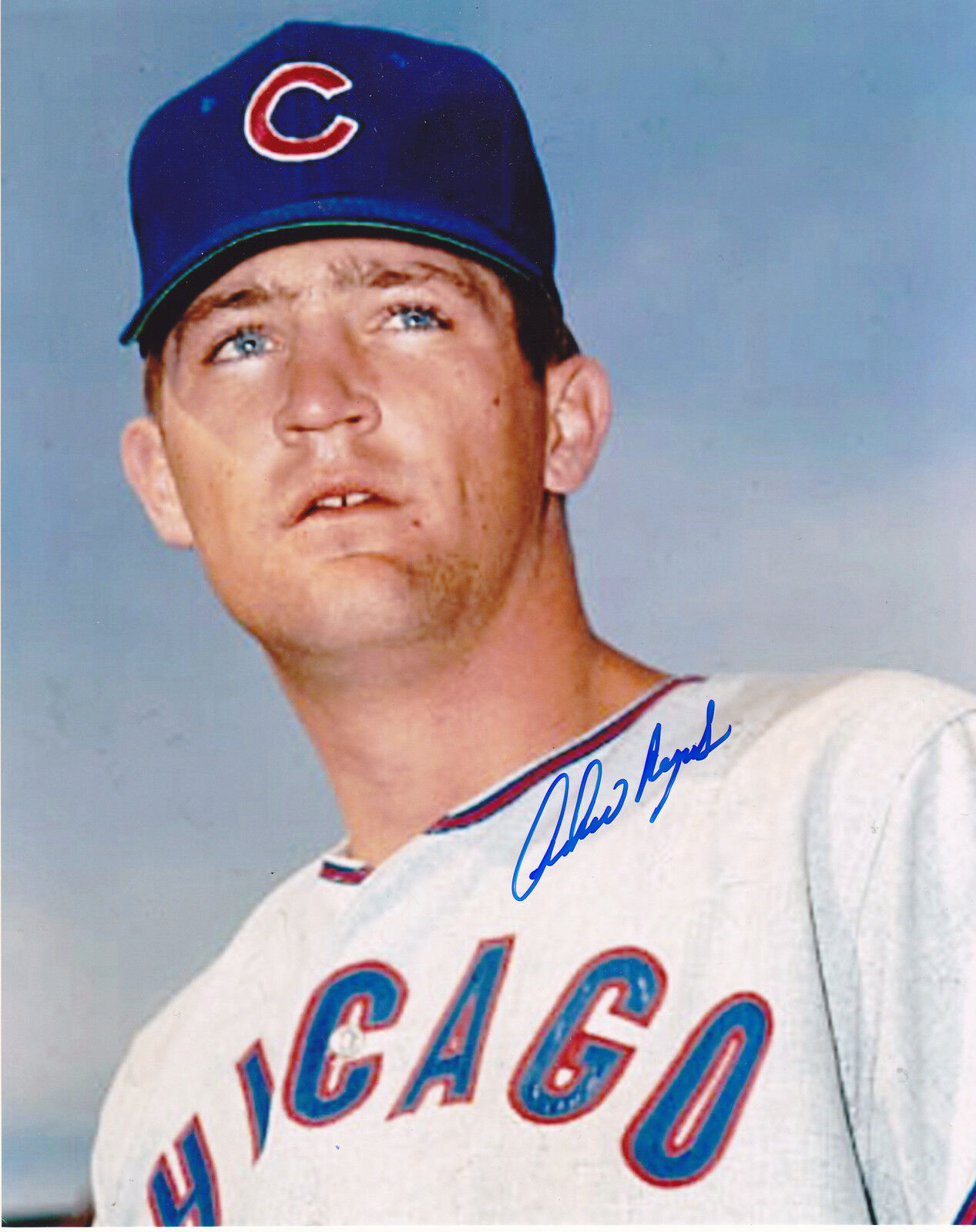 ARCHIE REYNOLDS CHICAGO CUBS ACTION SIGNED 8x10