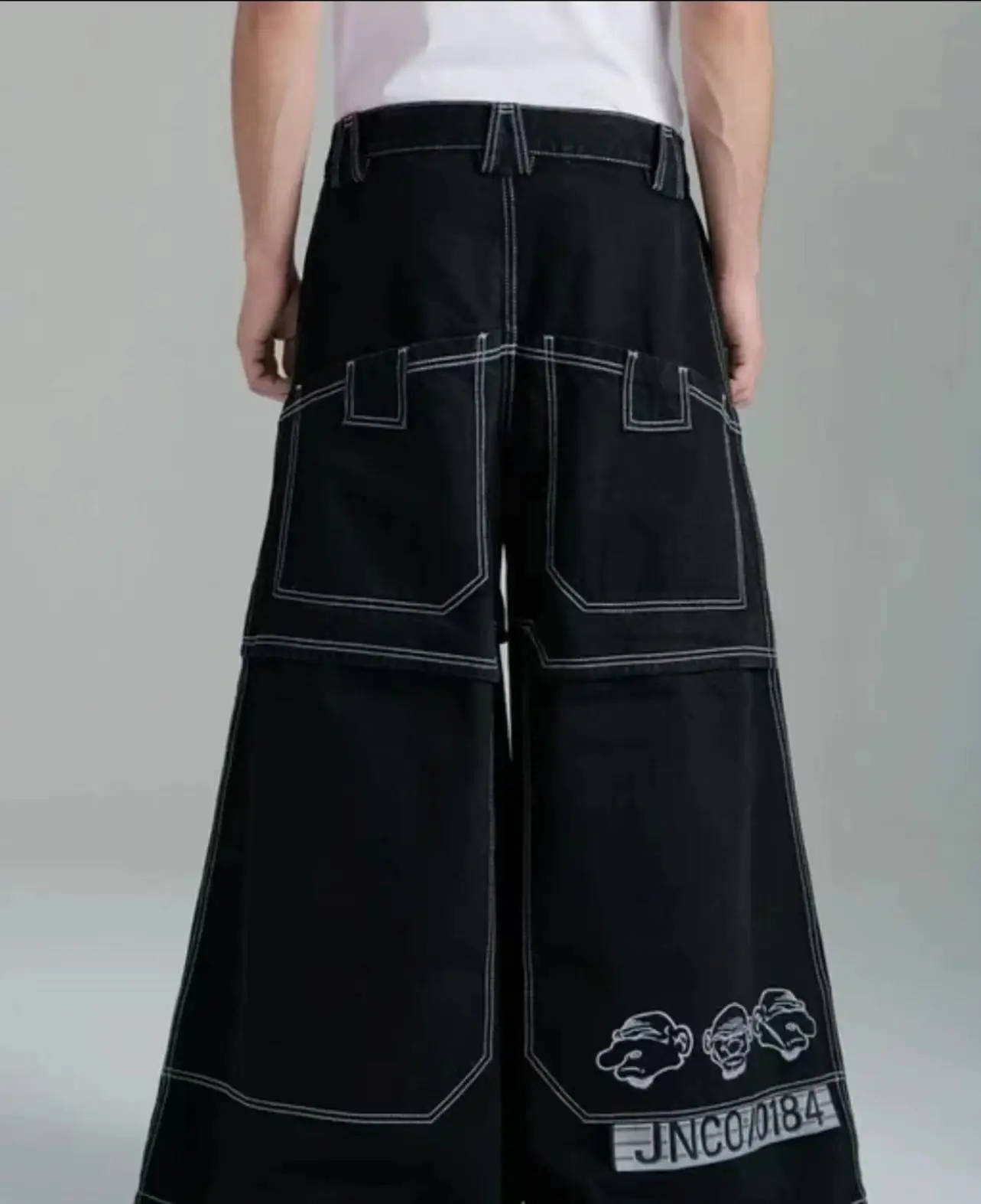 Parigaminghub how to style cargo pants women Y2K Harajuku simple embroidery popular design baggy high waist jeans men's 2025 hip-hop street casual lazy style straight pants Pants