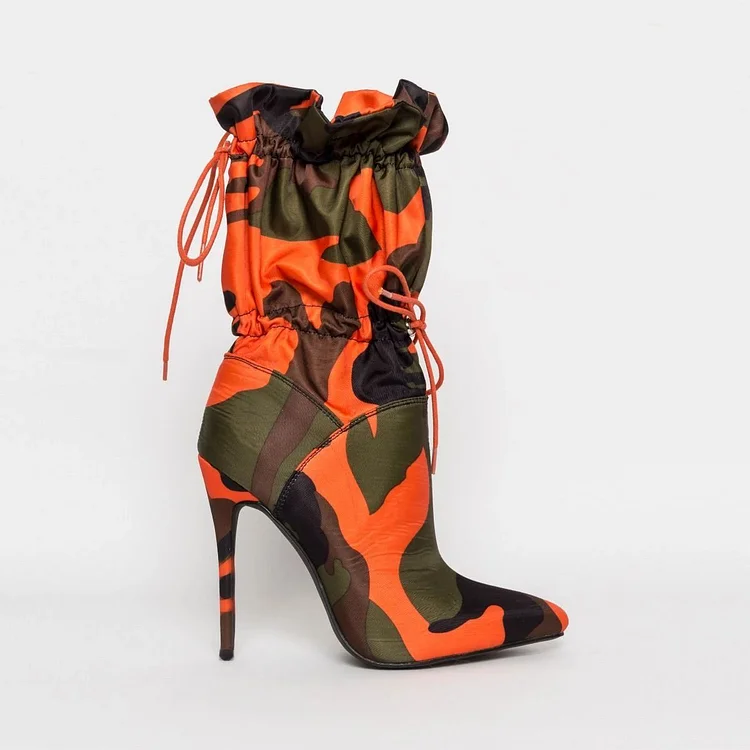 Custom Made Camo Mid Calf Boots |FSJ Shoes