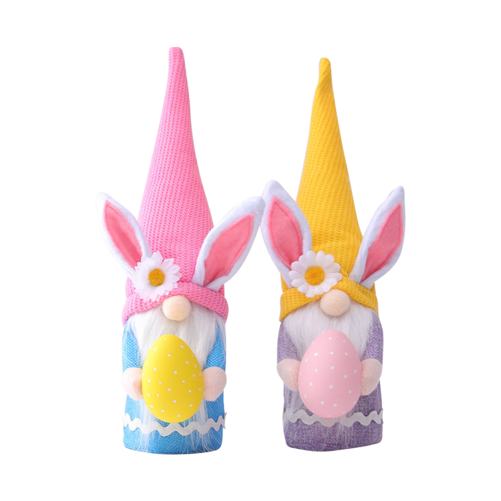 

2pcs Easter Bunny Doll Dwarf Home Decor Lovely Desktop Ornament Figurines, 501 Original