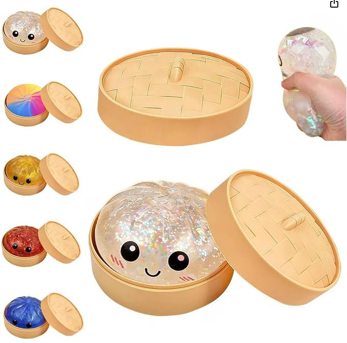 🍔💕Glitter Squishy Bun - Squeeze Away Stress for Instant Calm & Focus