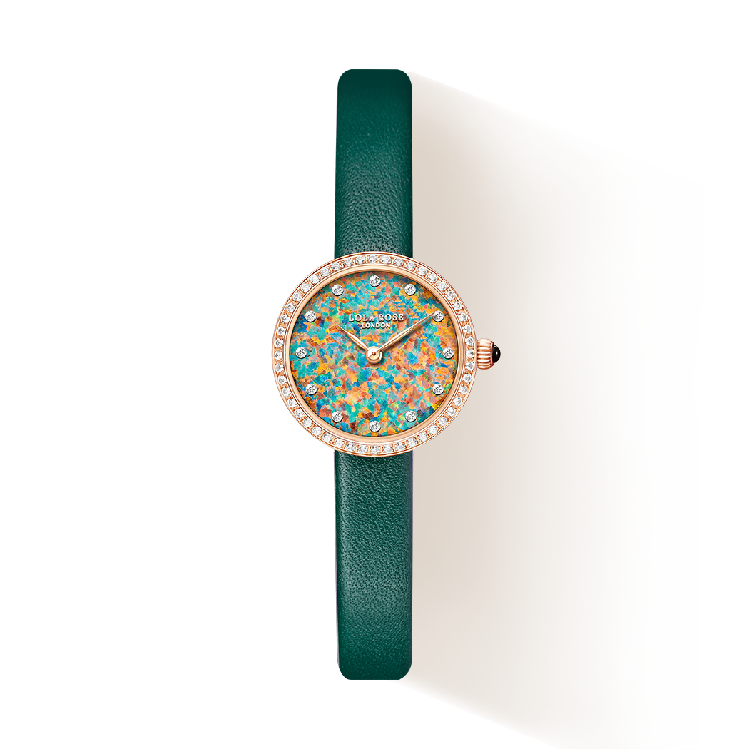LOLA ROSE Opal Watch With Green Leather Strap for women